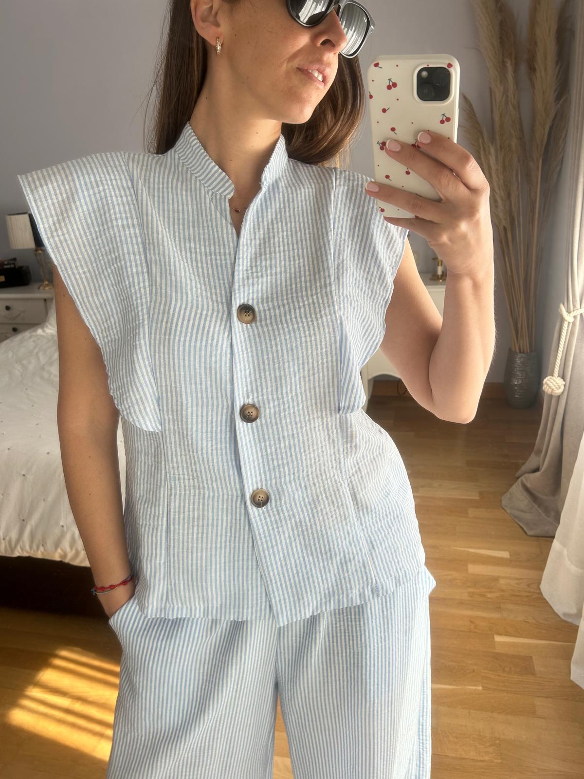 Conjunto Rayado Azul Bebé