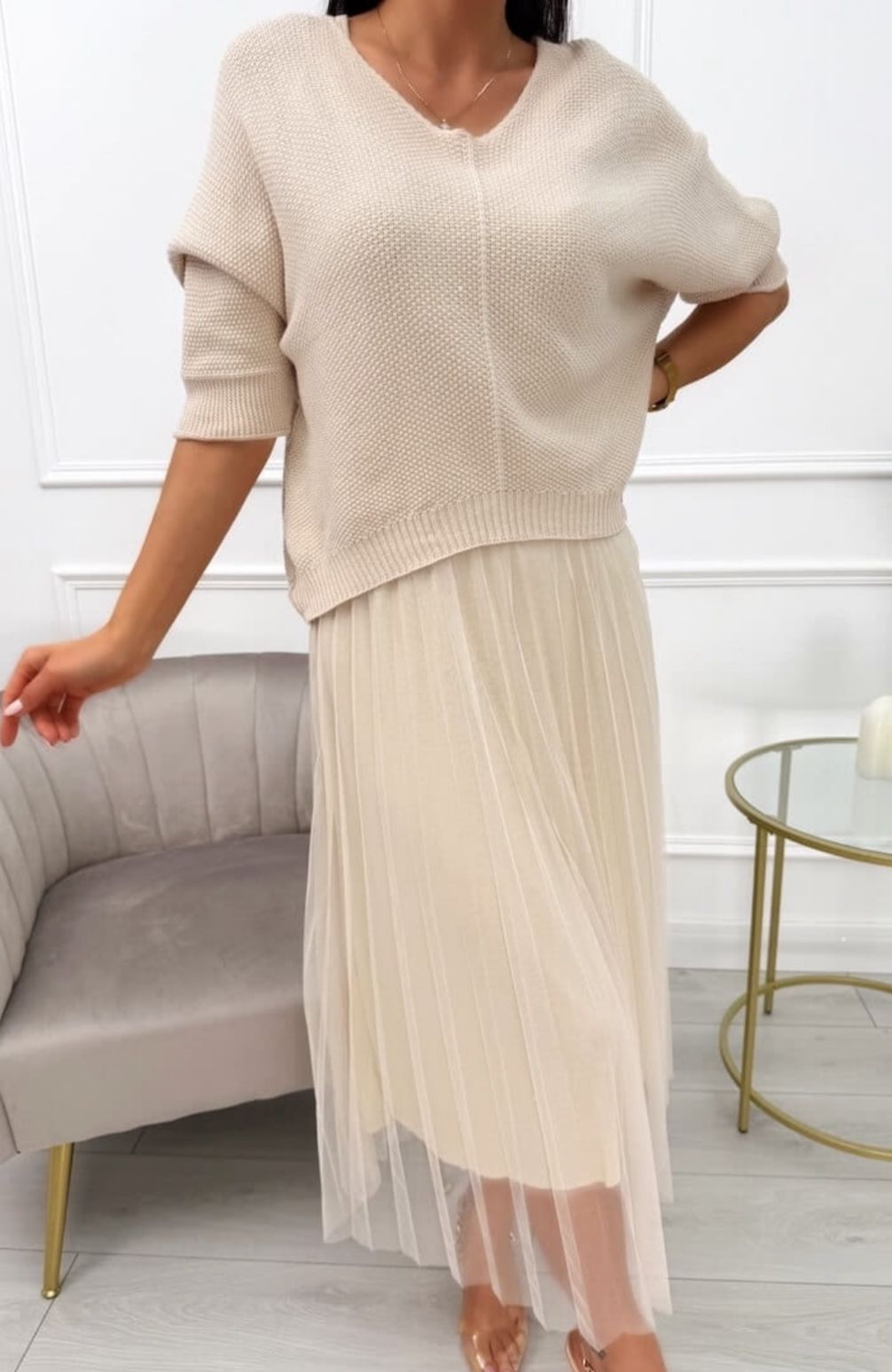 Vestido Tul + Jersey
