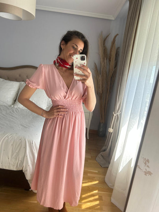 Vestido Campesina Rosa