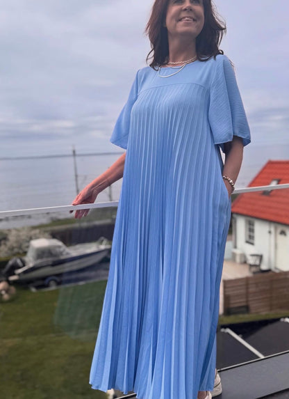 Vestido plisado azul